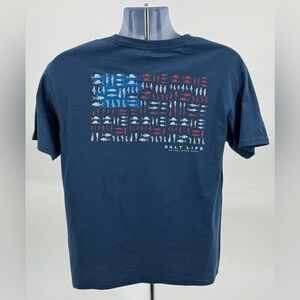 Salt Life "Fish‎ Pride" Flag Blue Tee T Shirt Youth Size XL Fishing Outdoor NWT